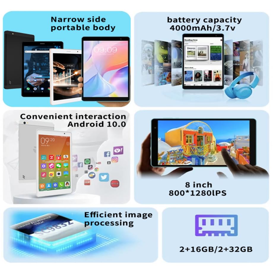 SZTPSLS Android 11 Tablet, 16GB Storage, 128GB TF Expansion