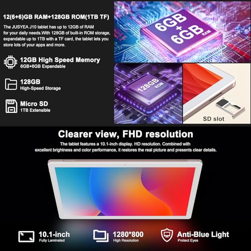 10" Tablet + 12GB RAM + 128GB ROM + Accessories