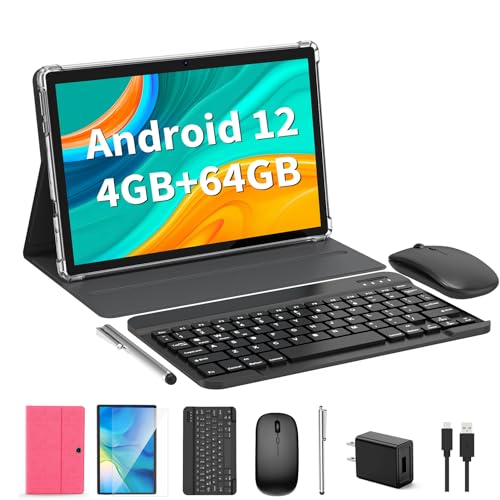 10 Inch Android 12 Tablet + Accessories (Pink)
