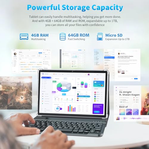 10 Inch Android 12 Tablet + Accessories (Pink)