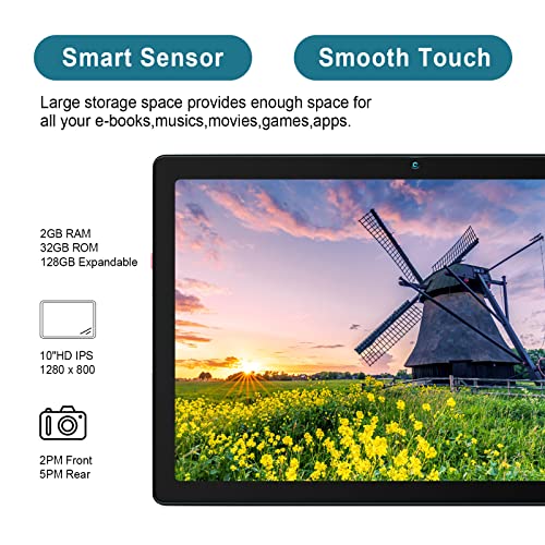 Mouikei 10 inch Android Tablet, Quad-Core, 6GB+64GB+128GB, Gray