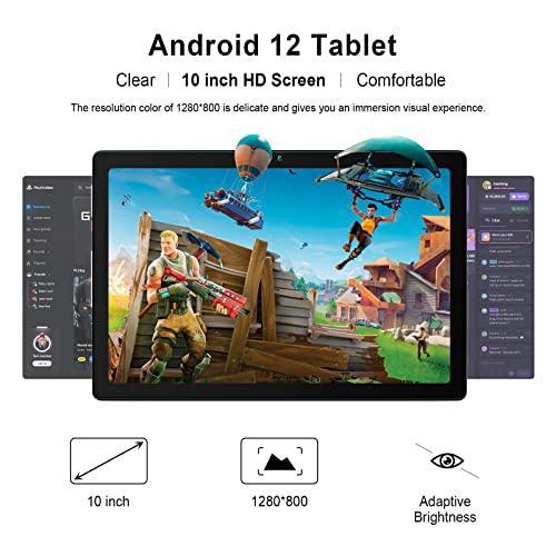 Mouikei 10 inch Android Tablet, Quad-Core, 6GB+64GB+128GB, Gray