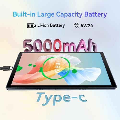 Octa-Core Android Tablet, 10" with WiFi, Bluetooth, Dual Camera (Black)