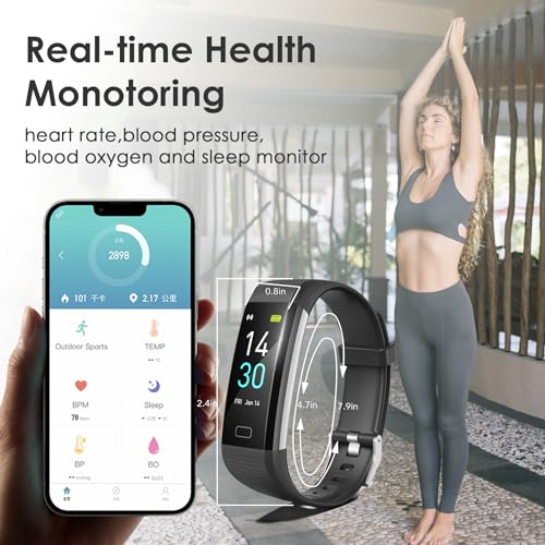 Waterproof Fitness Tracker for Android & iOS (Black)
