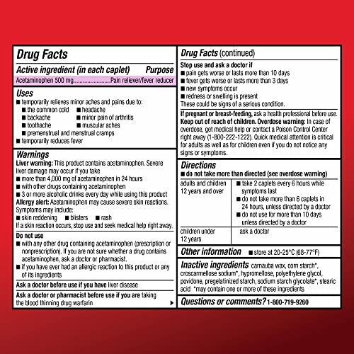 Extra Strength Acetaminophen Caplet - 500 mg, 100 Count