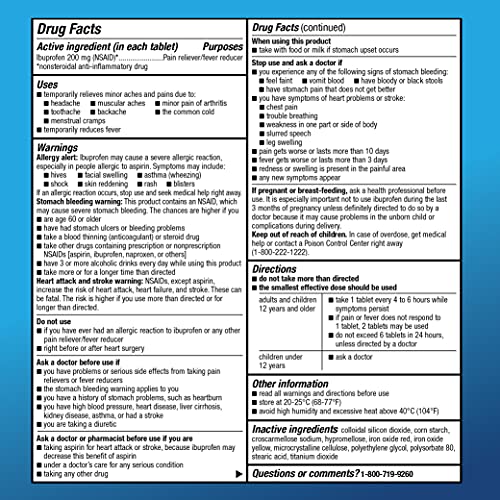 Basic Care Ibuprofen Tablets - 200mg, 100 Count