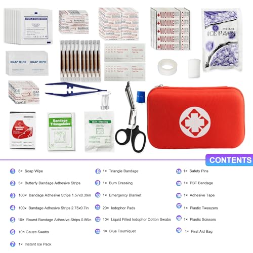 Complete 275Pcs Travel First Aid Survival Kit