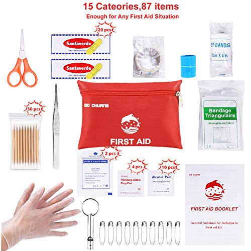 Compact First Aid Kit - 87 Piece for Travel