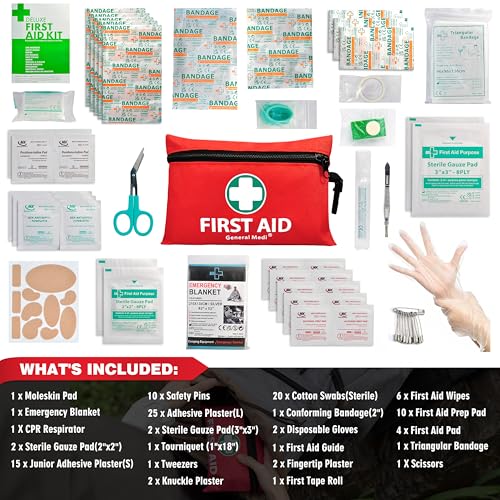 Compact First Aid Kit with Emergency Blanket