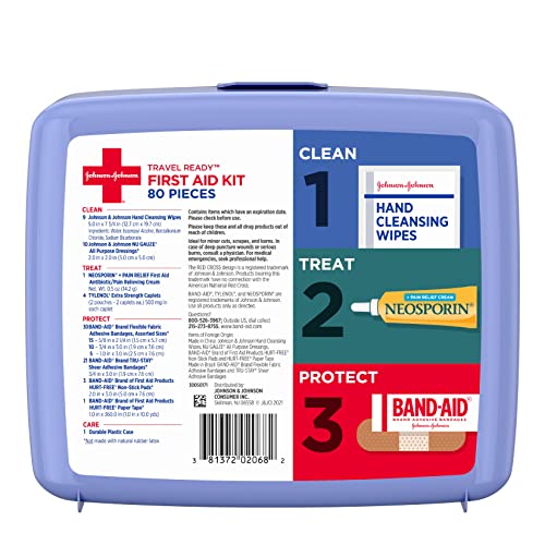 Portable Travel First Aid Kit, 80 pc