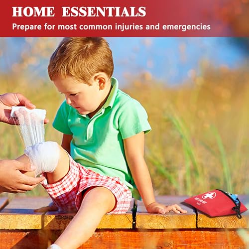 140 Piece Small First Aid Kit - All-Purpose Travel