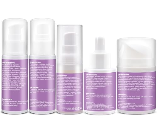 Women's Anti-Aging Skincare Kit: Cleanser, Toner, Serum, Cream