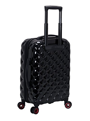 Rockland Quilt Hardside Spinner Luggage Set (Black, 3-Piece)