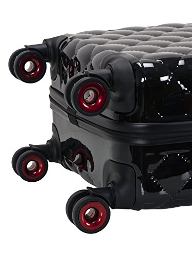 Rockland Quilt Hardside Spinner Luggage Set (Black, 3-Piece)