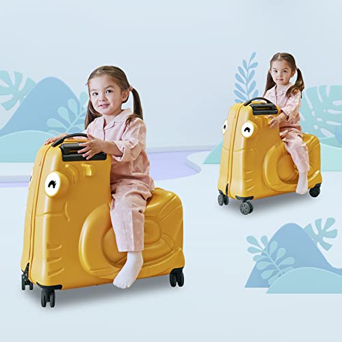 20" Kids Ride-On Suitcase with Spinner Wheels and Password Lock