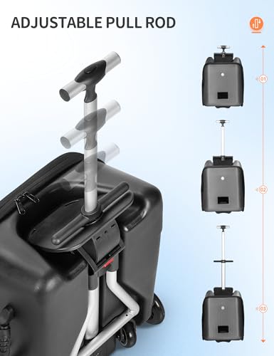 20" Rengue Spinner Luggage w/ Removable Stroller - Black