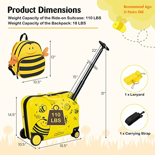 Goplus Kids Luggage Set with Backpack and Wheels