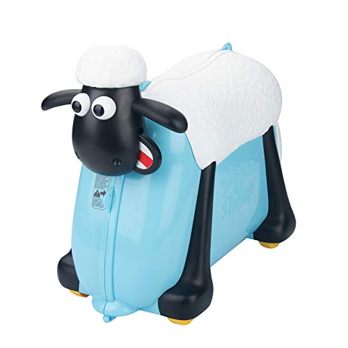 Blue Shaun the Sheep Kids Ride-On Suitcase