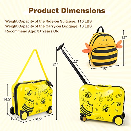 2pc Kids Luggage Set - Cute Bee