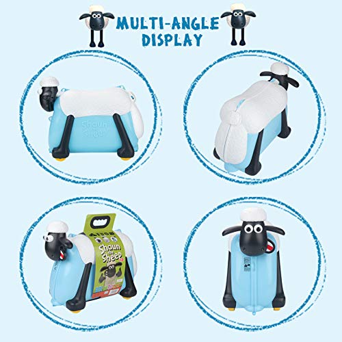 Blue Shaun the Sheep Kids Ride-On Suitcase