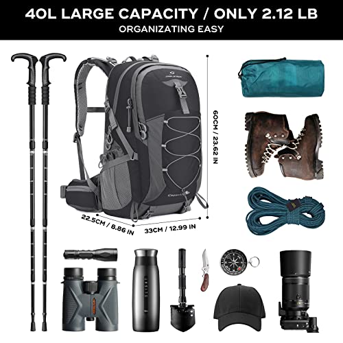 Maelstrom 40L Waterproof Hiking Backpack, Black