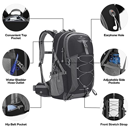 Maelstrom 40L Waterproof Hiking Backpack, Black