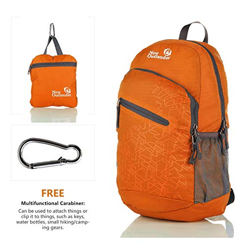 Orange Outlander Lightweight Travel Hiking Backpack