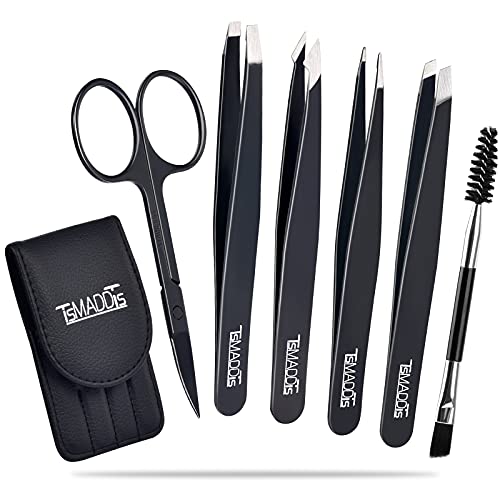 Precision Tweezers and Curved Scissors Set with Travel Case