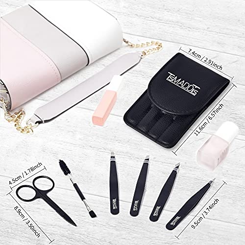 Precision Tweezers and Curved Scissors Set with Travel Case