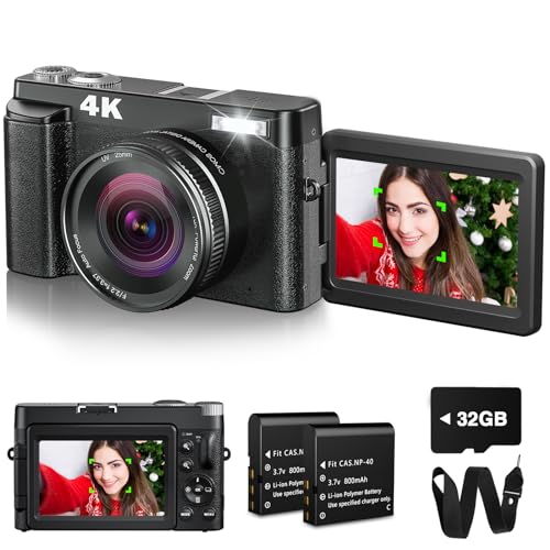 Compact 4K Vlogging Camera with Autofocus and 32GB Card