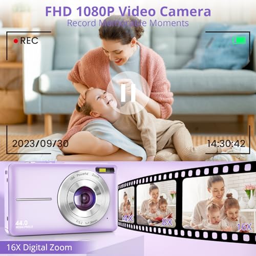 2024 Newest 1080P 44MP Digital Point and Shoot Camera