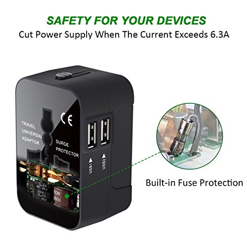 Universal Worldwide Travel Adapter with Dual USB Charging Ports