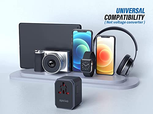 EPICKA Universal Travel Adapter with 5.6A Smart Power