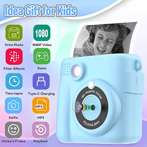Kids Instant Print Camera - Blue
