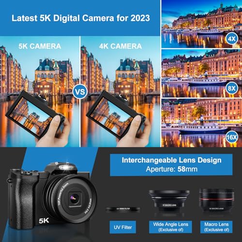 WiFi Vlogging Camera with 32G SD Card 48MP
