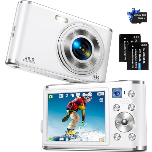 Compact Travel Camera for Teens - White