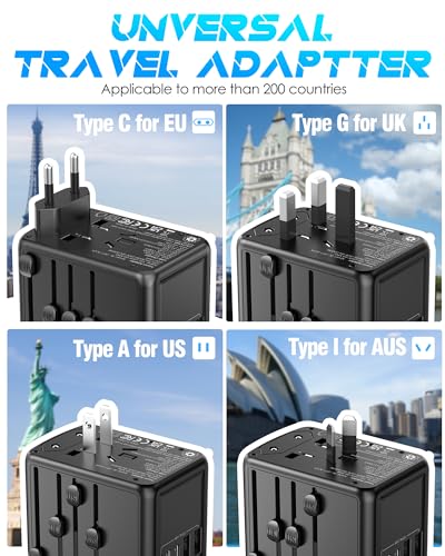 Universal Travel Adapter with USB Ports and AC Outlet