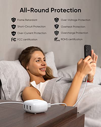 SUPERDANNY 6-Port USB Charging Station, Multiple Devices, White