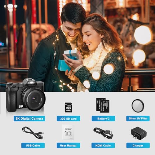 WiFi Vlogging Camera with 32G SD Card 48MP