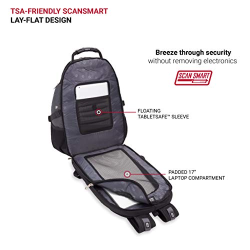 SwissGear 1900 Scansmart Laptop Backpack, Gray/Black