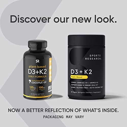 Vegan Vitamin D3 K2 | Non-GMO, 60 Softgels