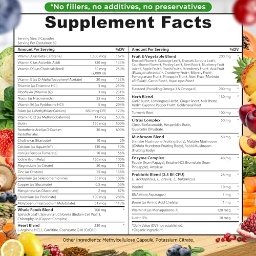 Vegan Whole Food Multivitamin, Fruits & Vegetables, 180 Count