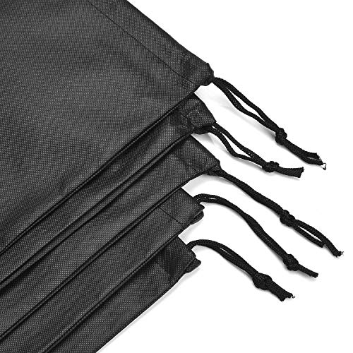 SPIKG 10-Pack Travel Shoe Bags with Window (Black)