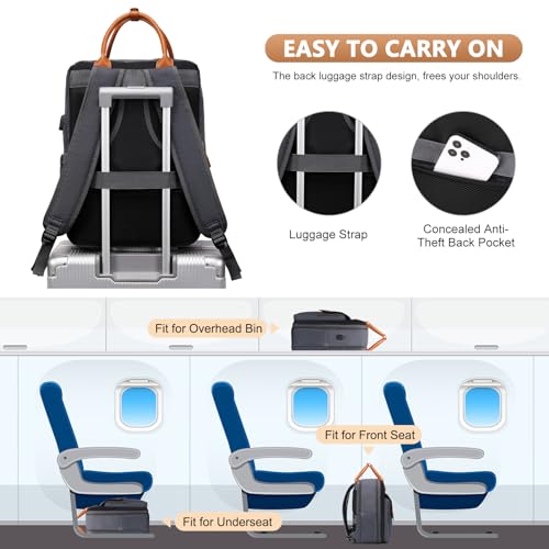 40L Travel Laptop Backpack, Flight Approved, USB Charging