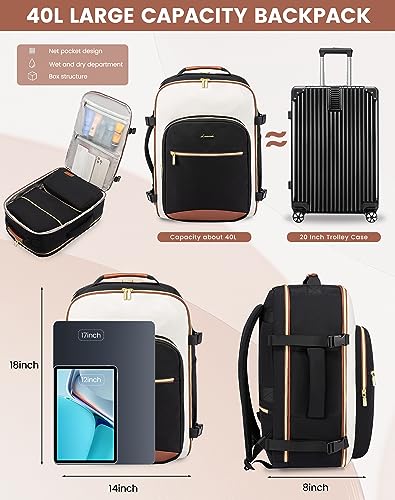 40L Waterproof Travel Backpack for Women & Men