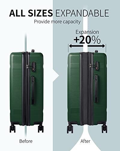 Zitahli Expandable Hardside Suitcase, 24in (Dark Green)