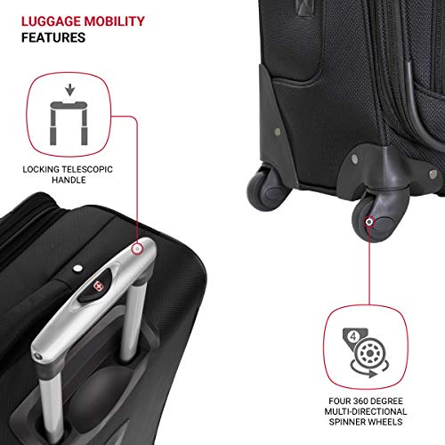 SwissGear Sion Softside Expandable Roller Luggage, Black Medium