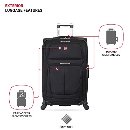SwissGear Sion Softside Expandable Roller Luggage, Black Medium
