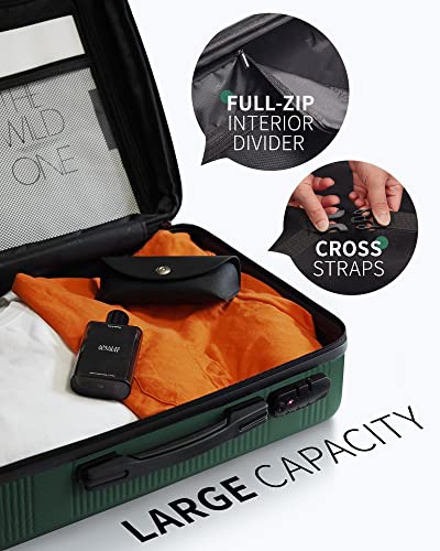 Zitahli Expandable Hardside Suitcase, 24in (Dark Green)