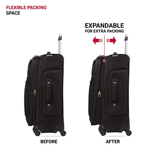 SwissGear Sion Softside Expandable Roller Luggage, Black Medium